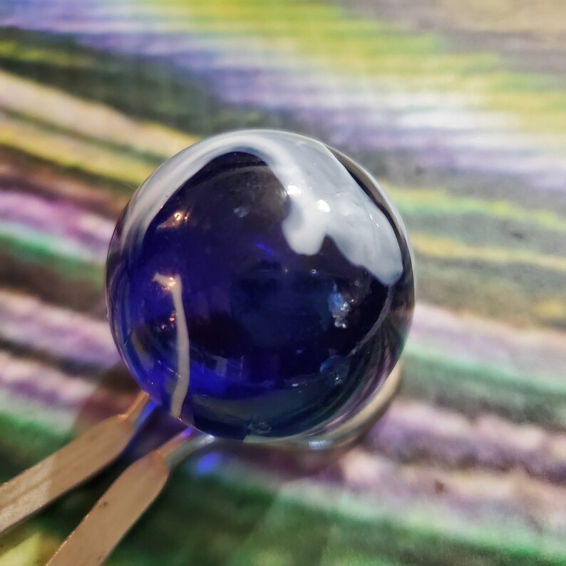 Vintage Kobalt blau weiß Achat Hand geblasen Marmor über | Etsy