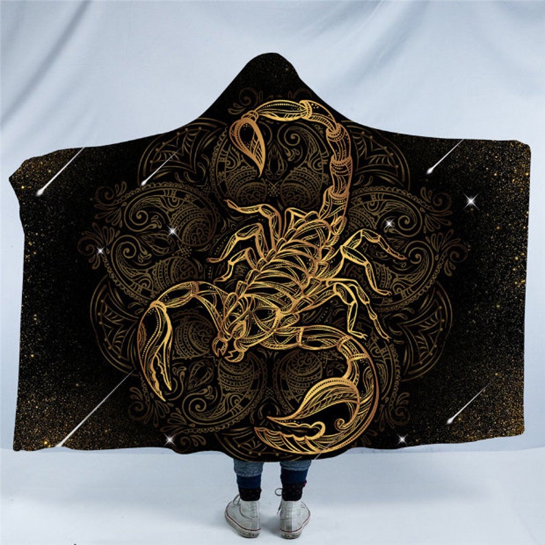 2 sizes Golden Scorpion Hooded Blanket