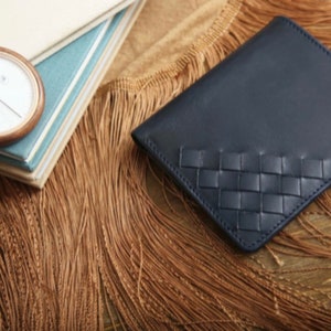 Woven Wallet in Dark Blue
