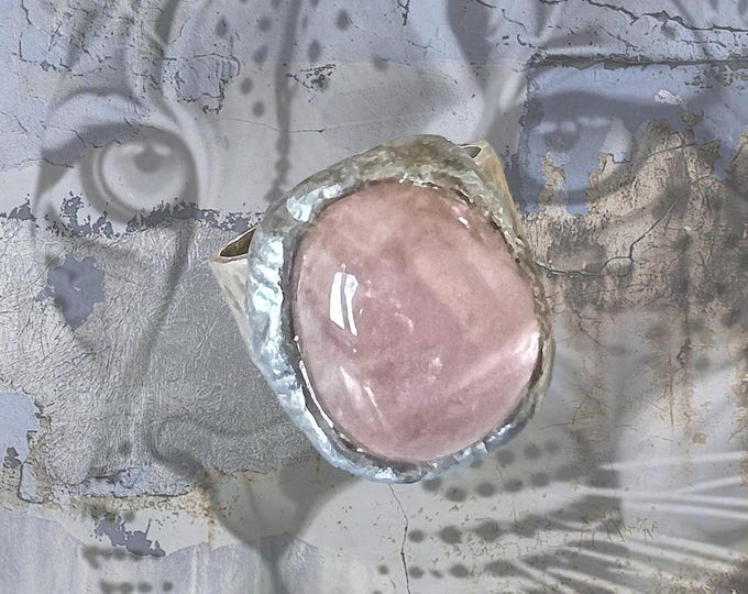 MORGANITE RING, Bohemian Statement Ring, Alternative Jewelry, wearable art, symbolizes Spiritual Growth and Enlightenment. Ring Size US 7.