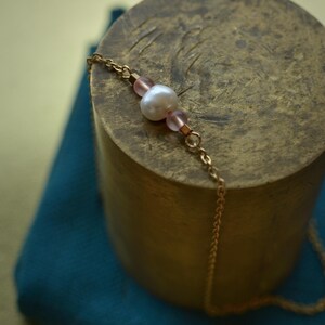 Freshwater pearl and gold stainless steel necklace