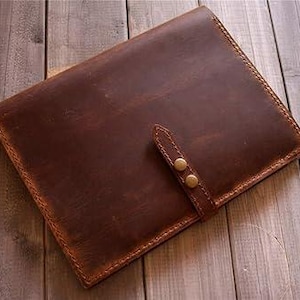 Borsa da viaggio in pelle marrone / Portadocumenti in pelle, Portadocumenti per donna, Portadocumenti A4, Custodia da viaggio per uomo