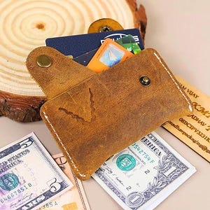 Portefeuilles en cuir minces minimalistes avec poche avant pour homme et femme - Portefeuilles minces à pince à billets pour porte-cartes