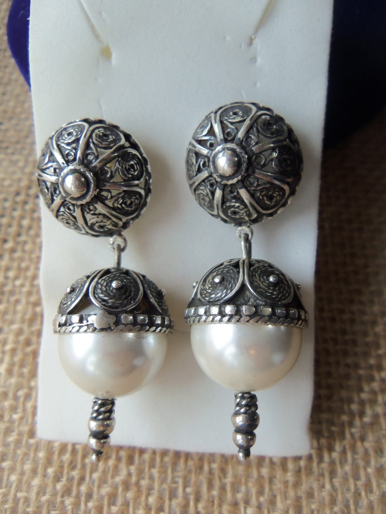 pearl and silver earrings armenian gift handcrafted 925 pearl pearl jewelry wedding jewelry armenian jewelry 925 sterling silver
