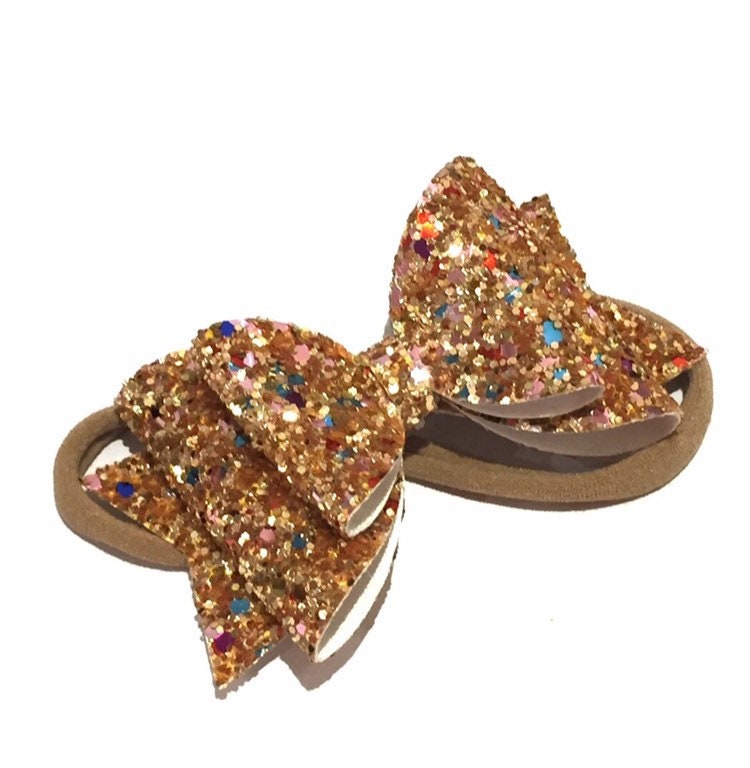 Gold bow gold glitter bow girls gold bow baby gold glitter Etsy