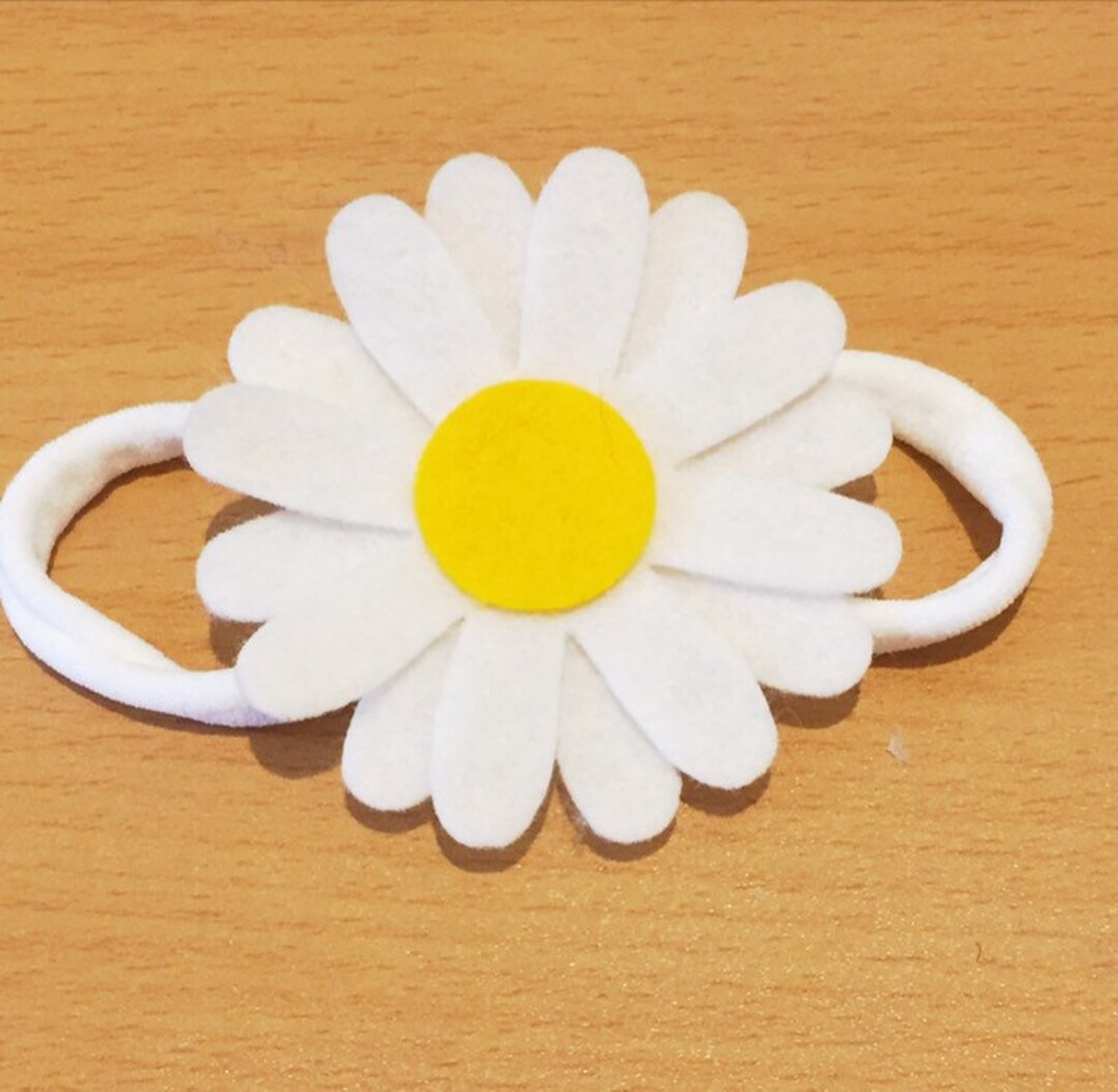 White Daisy Headband White Flower Headband Girls Daisy Etsy UK