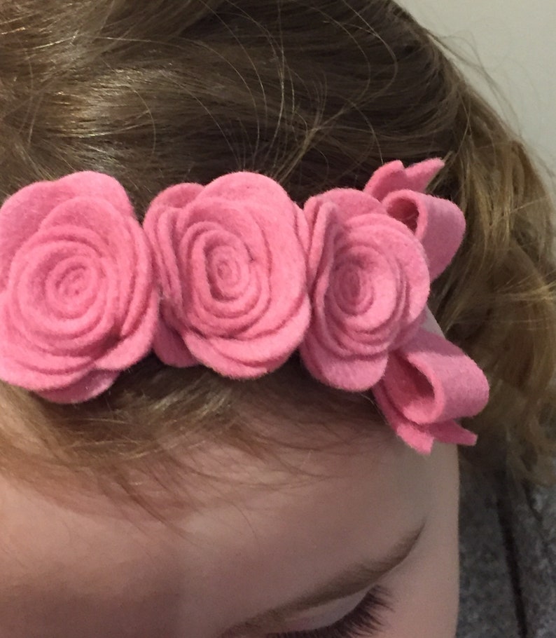 girls headband pink baby headband Pink headband pink flowercrown flower headband