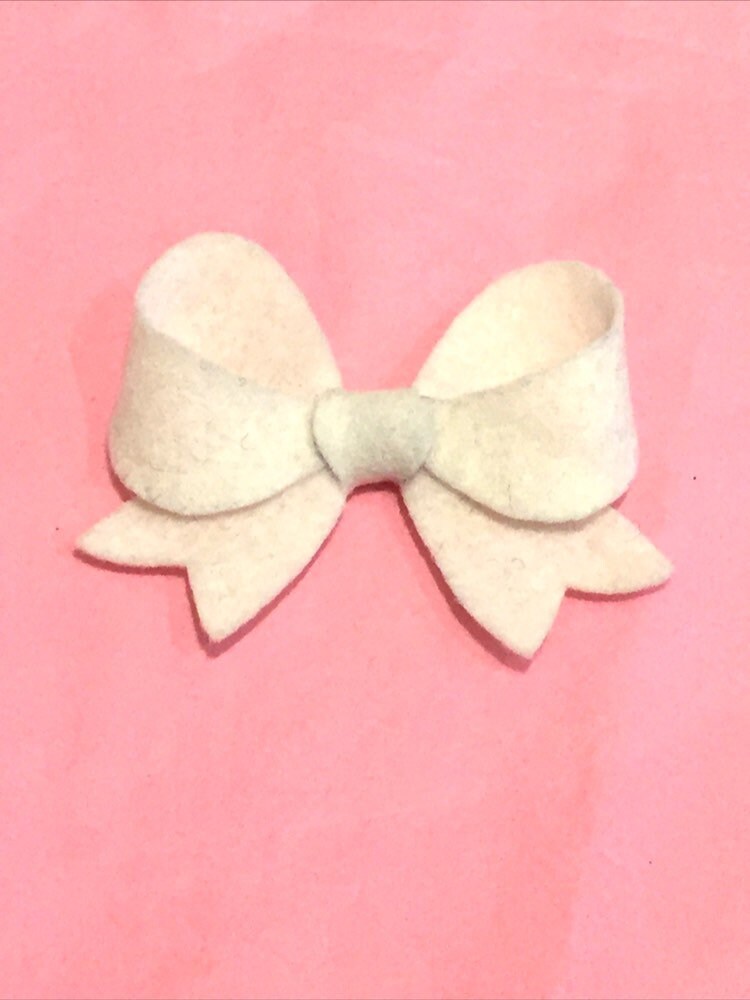 White bow white felt bow girls white bow baby white bow Etsy