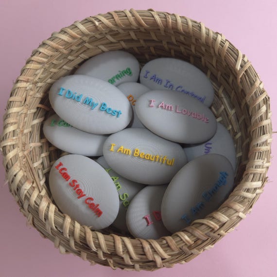 EMDR Positive and Negative Cognitions Double-Sided Therapy Pebbles