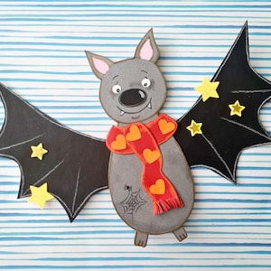 Fensterbild aus Tonkarton Fledermaus *5*