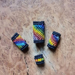 Rainbow macrame Dreadlock bead