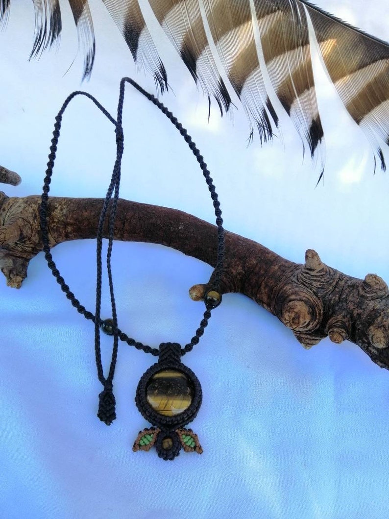 Tigers eye leaf necklace