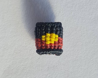 Aboriginal Flag Dreadlock Bead