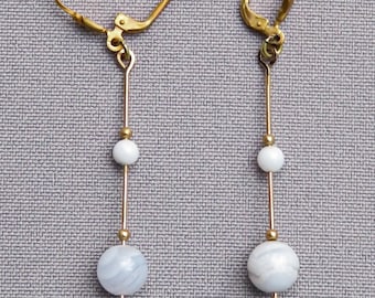 Earrings 'Chalcedony with Gold I'