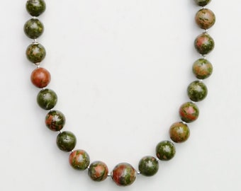 Necklace 'Unakite & Silver'