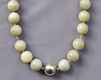 Necklace 'Jade & Silver'