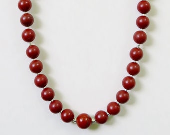 Necklace 'Red Jasper with Silver'