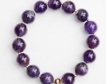 Armband 'Amethyst mit Gold'