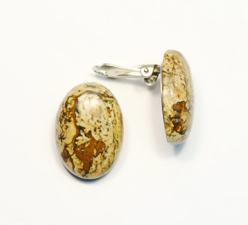 Earclips /'Landscape Jasper/'