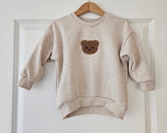 Oversize Sweater I Pullover mit Bär I Babypullover I  Kinderpullover I Bärchenpullover