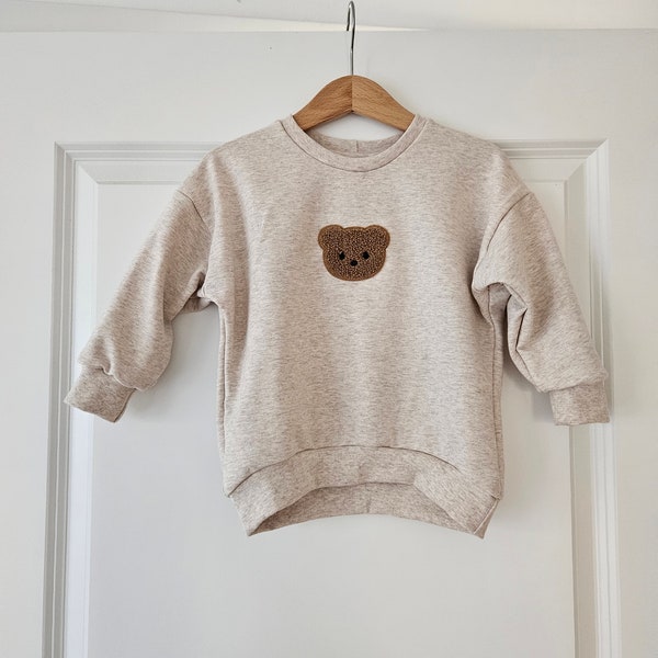 Oversize Sweater I Pullover mit Bär I Babypullover I  Kinderpullover I Bärchenpullover