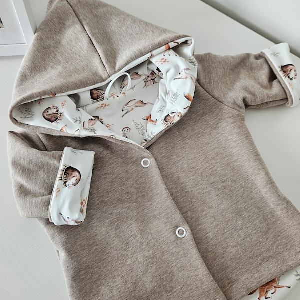 Zipfeljacke Babyjacke Übergangsjacke Neugeborenenjacke Geschenk zur Geburt