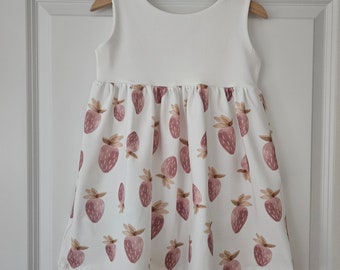 Mädchenkleid Sommerkleid Erdbeeren