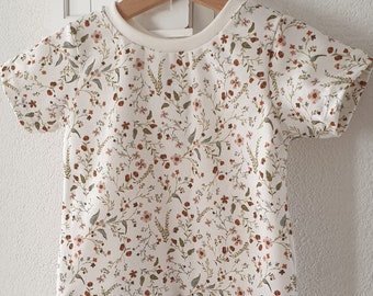 T-shirt bébé enfants à partir de la taille 68 fleurs d'été