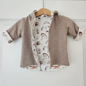 Zipfeljacke Babyjacke Übergangsjacke Neugeborenenjacke Geschenk zur Geburt Bild 3