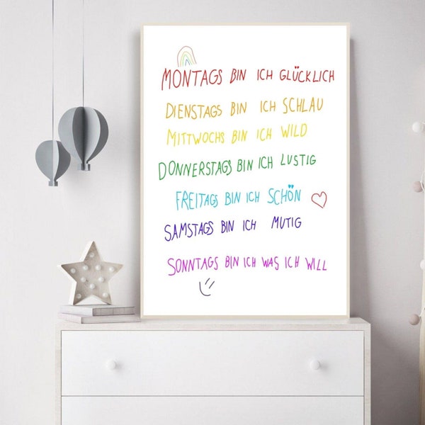 Affirmationsposter, Poster Spruch, positive Glaubenssätze, Mutmachposter