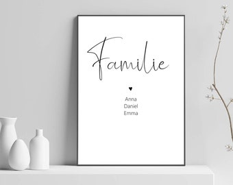 Personalized gift, family picture, family poster, family poster personalized, family, baby birth, birthday, christmas