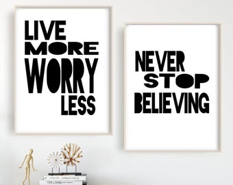 Poster Set Motivationszitate, Wohndeko Sprücheposter,  moderne Wand Dekor, druckbare Wandkunst