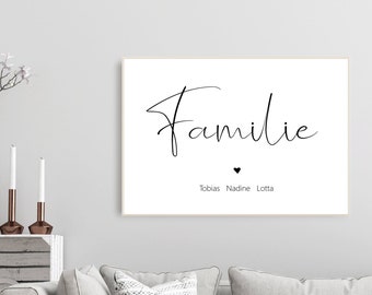 Familienbild personalisier, Postert Familie,personalisiertes Geschenk Mama, Hochzeit, Baby Geburt