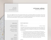 Modern Resume Template for Word and Pages, Professional CV Template, Modern One and Two-Page Resume Template