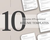 Executive ATS Resume Bundle, Download Ten ATS-optimized Resume Templates, Perfect CV Design for Experienced Professionals and Corporate Jobs