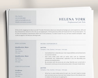 Modern Resume Template, Word, Pages CV, Professional Resume Template to Download, Cover Letter Template, CV Template, Curriculum Vitae 2026