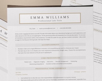 Marketing Resume, Modern Resume Template for Marketing and Social Media - ATS Friendly Resume (CV Template, Word and Pages)