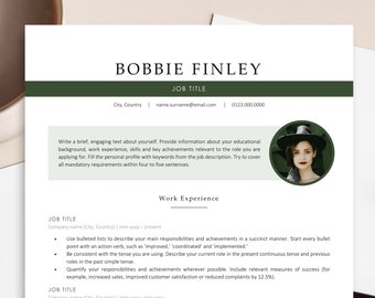 Modern Resume Template with Photo, Professional Resume Template for Pages and Word (1-3 Pages), Modern Resume Template, Modern CV Template