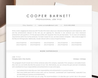 Executive Resume Template, ATS Friendly Resume - Word, Pages, Google Docs Resume Template for Corporate Jobs, CV Template, Minimalist Resume