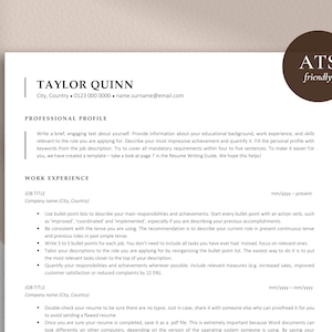 Currículum profesional, plantilla de currículum ATS y carta de presentación, plantilla de currículum ATS minimalista, plantilla de CV en Word y Pages