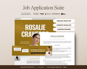 Job Application Toolkit, Ultimate Job Search Kit 2026 - ATS-Friendly Resume Template, Cover Letter, LinkedIn Banner + Canva Resume Website