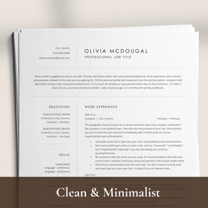 Simple and Clean Resume Template, Instant Download Clean Resume Design for Word and Pages, Executive Resume