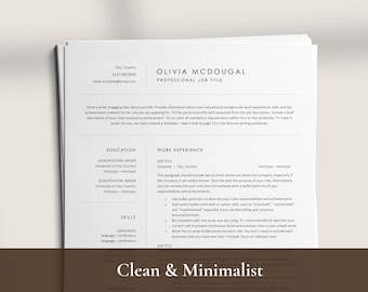 Simple and Clean Resume Template, Instant Download Clean Resume Design for Word and Pages, Executive Resume