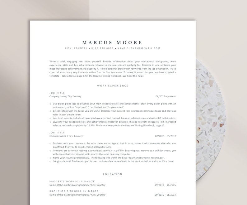 ATS Resume Template for Word Instant Download ATS friendly ...