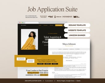 Job Application Suite: Resume, Cover Letter, Website & LinkedIn Templates