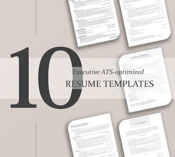 Executive ATS Resume Bundle, Download Ten ATS-optimized Resume Templates, Perfect CV Design for Experienced Professionals and Corporate Jobs