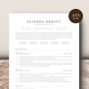 Executive ATS resume template on a beige marble background. Minimalist CV template for 2024.