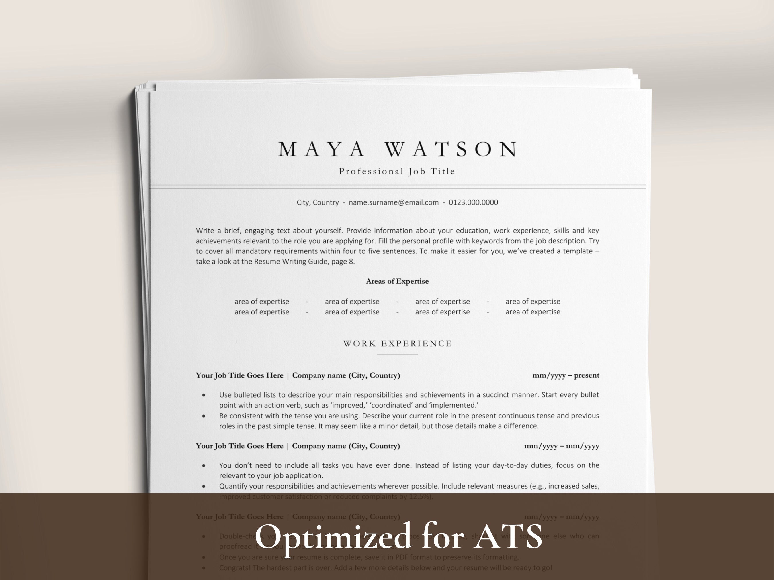 Google Docs Resume Template ATS Friendly Resume and Cover Etsy