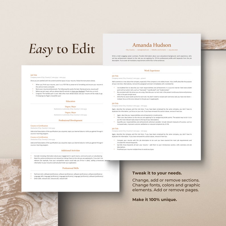 ATS Resume Template 2025, Word, Pages, Google Docs Resume Template