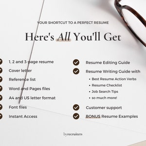 Professional Resume, ATS Resume Template and Cover Letter, Minimalist ATS Resume Template Word & Pages CV Template image 9